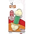 Nylabone Power Chew Double Action Barbell Bone Chew Toy, Durable Dog Toy, Bacon Flavor, Small - Up to 25 lbs. (1 Count)