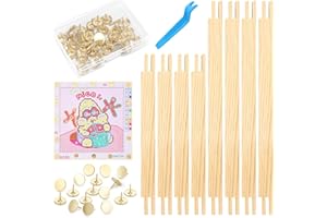 Czlotyh 8 PCS Needlepoint Stretcher Bars 2 Sizes Stretcher Bars for Needlework Wooden Canvas Art Supplies with 40 Thumb Tacks for Needlepoint Embroidery Stitch Frame Set Bundle with Crafts
