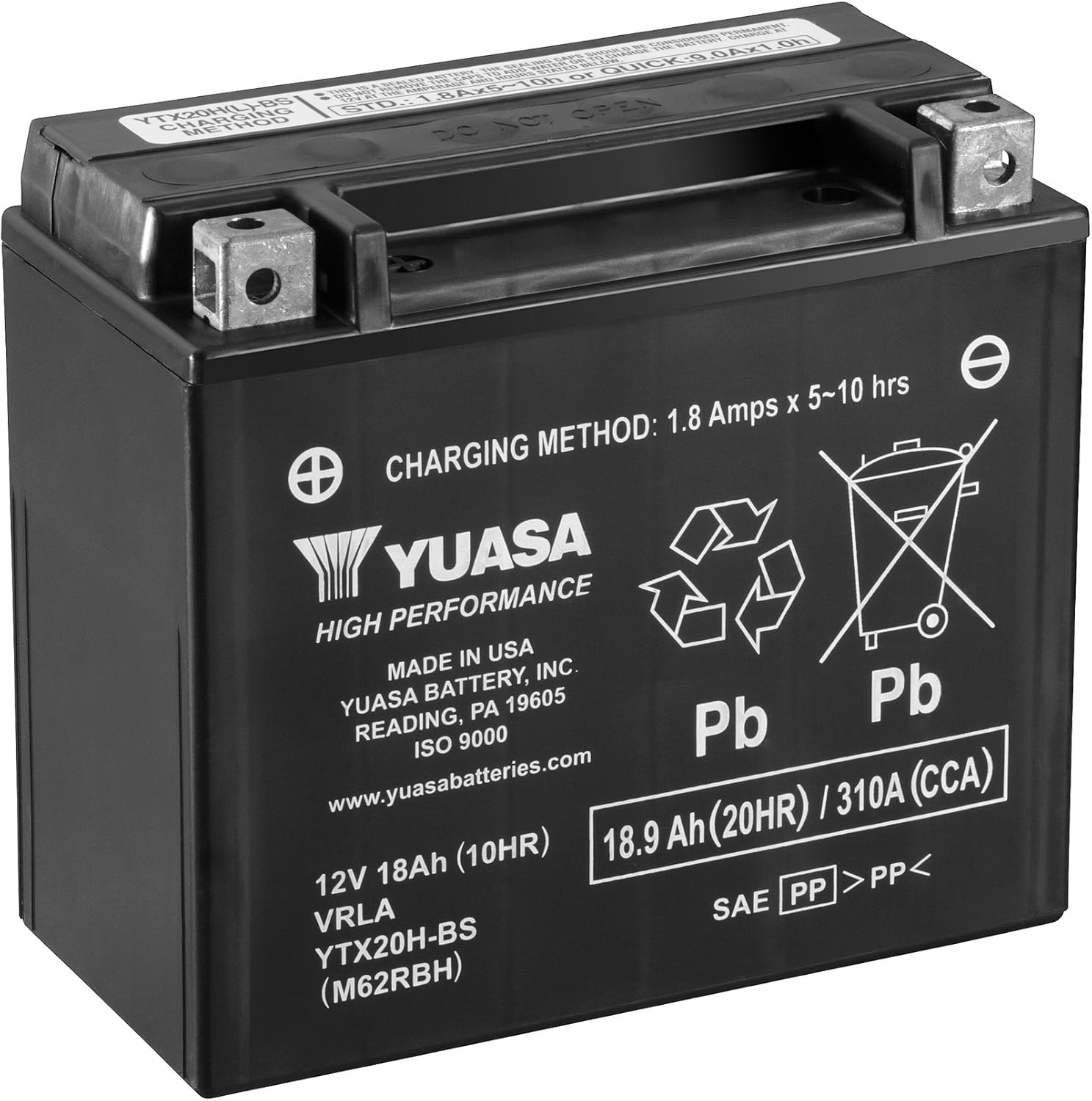 Yuasa YUAM62RBH YTX20H-BS Battery