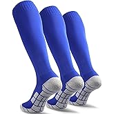 CWVLC Soccer Socks (1/3/5 pairs) Team Sport Knee High Socks for Adult Youth Kids