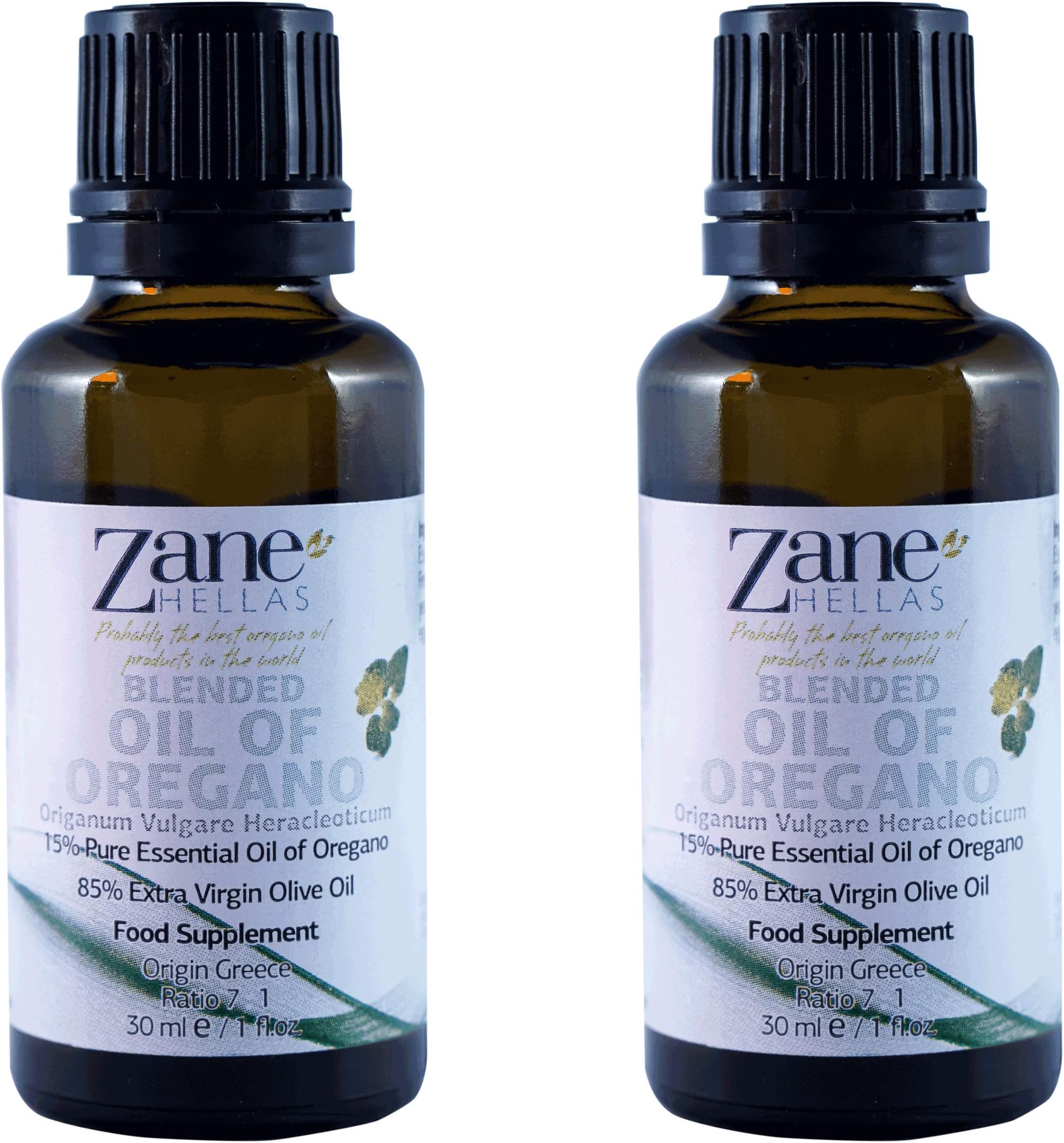 Zane Hellas 15% Oregano Oil. Pure Greek Essential Oil of Oregano .86% Min Carvacrol. 20mg Carvacrol Per Serving. Probably The Best Oregano Oil in The World. 2 fl. oz.- 60ml