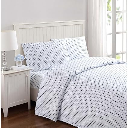 Truly Soft SS2329BLTW-4700 Everyday Printed Dot Sheet Set, Twin, Blue