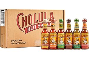 Cholula Hot Sauce Variety Pack, Product of Mexico, Gift Set Includes Six 5 Fl Oz Signature Cholula Hot Sauces for Eggs, Pizza, Mexican Dishes, and More, 30 fl oz