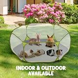 Pawaboo Small Animals Playpen with Pad Waterproof Portable Cage Tent Green Grey view 6