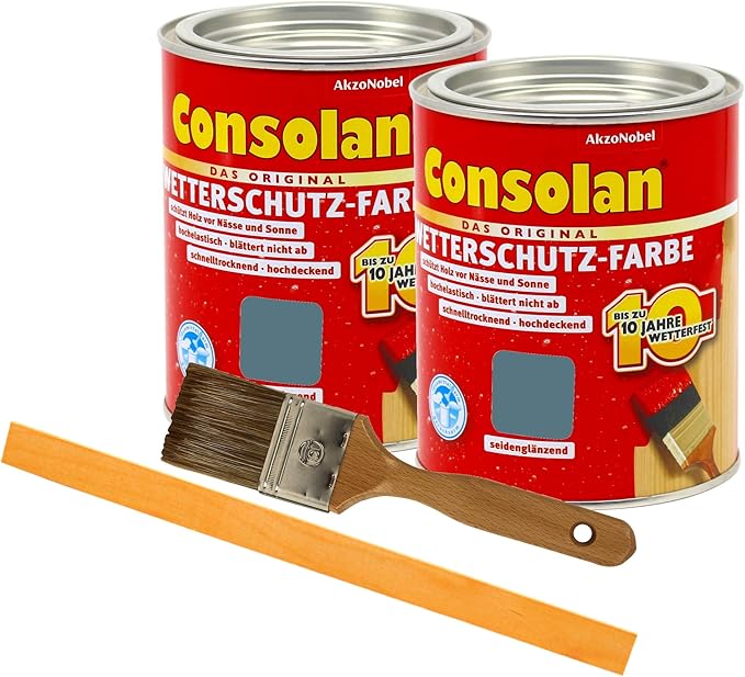 Consolan Wetterschutzfarbe deckend / 2x 0,75L schiefer 207