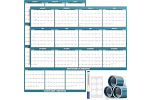 GIAKAN 24" x 36" 2024 Wall Calendar Erasable - Rolling Packing - 12 Month Yearly Planner - Wet & Dry Erase Monthly Erasable Calendar January to December Vertical/Horizontal, Erasable & Reusable