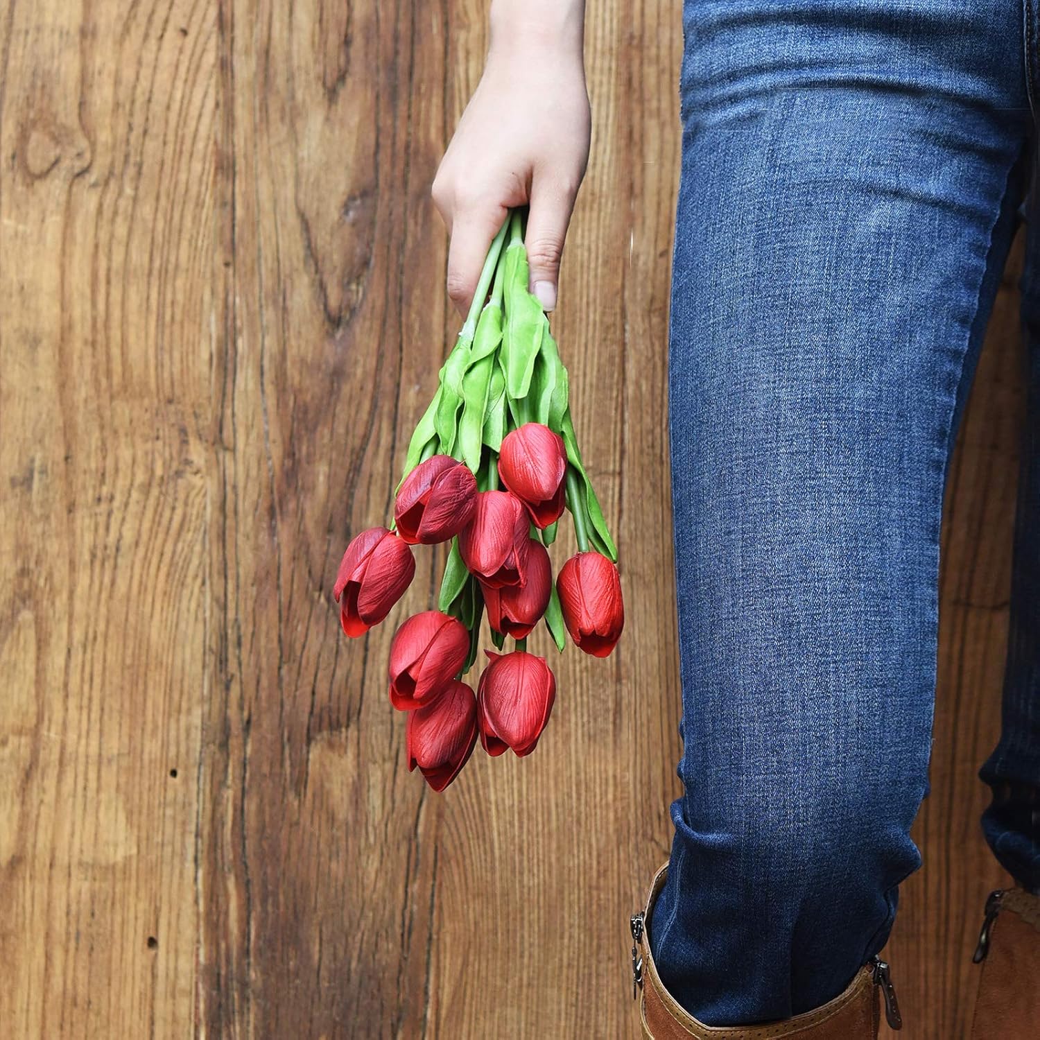 FiveSeasonStuff 10 Stems of Real Touch Tulip Artificial Flowers Bouquet, Perfect for Wedding Bridal, Party, Home, Holidays - Image 5