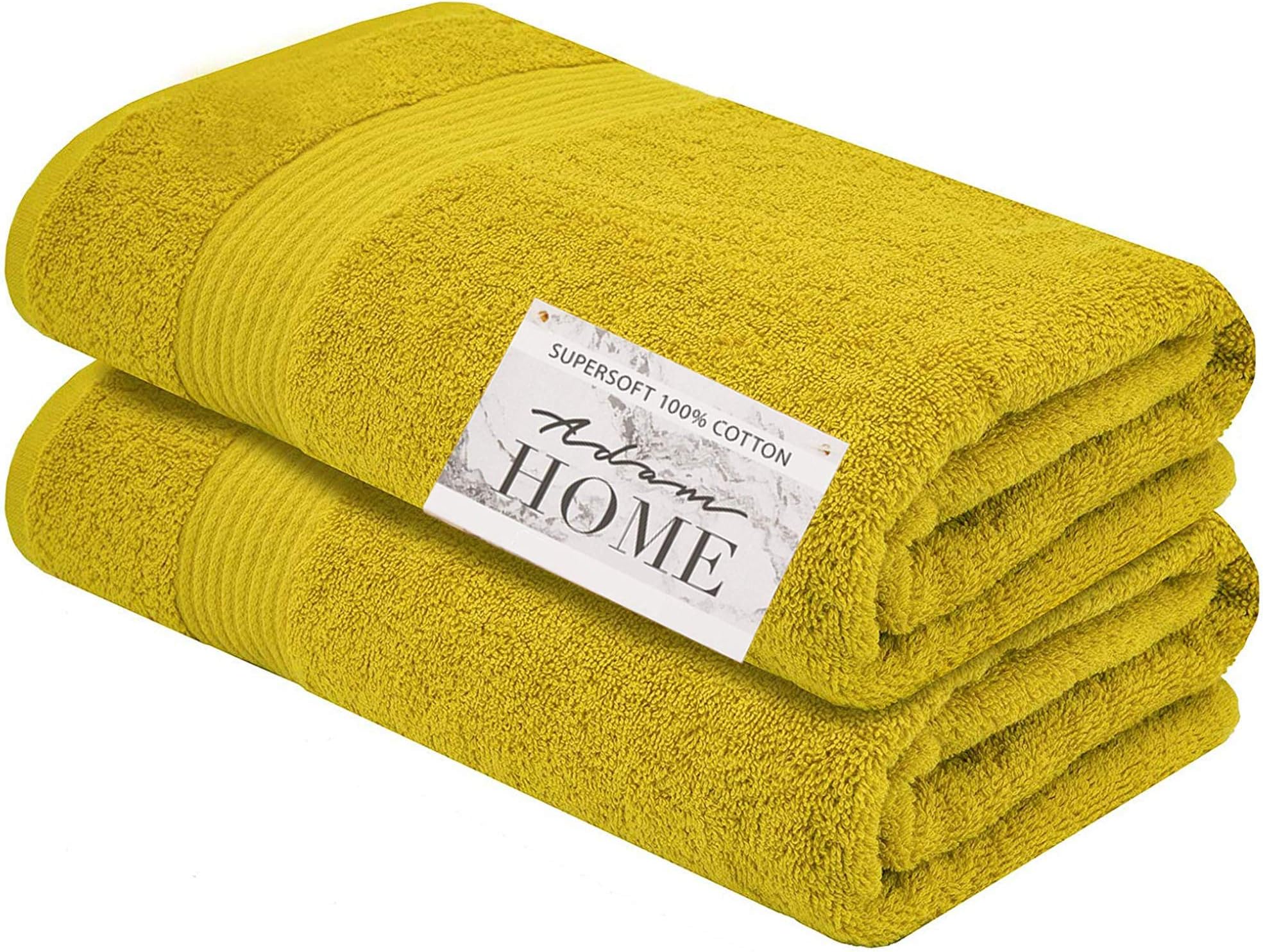 Adam Home Soft Cotton 600 GSM Thicker & Heavier Towels Set - Bath Towels, Bath Sheets, Hand Towels - High Absorbent Quick Dry - Ideal Quality For Home, Spa and Hotel - PACK OF 2