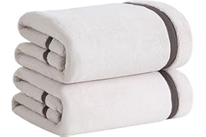 NALIVO Extra Large Bath Sheets 40x80 Inches,Luxury Bath Towel,Super Soft & Absorbent,Oversized Microfiber Shower Towels for Bathroom,Yoga,SPA,Pool(Cream 2Piece)