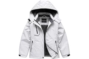 CREATMO US Girl's Waterproof Ski Jacket Warm Winter Snow Coat Windproof Snowboarding Rain Jacket