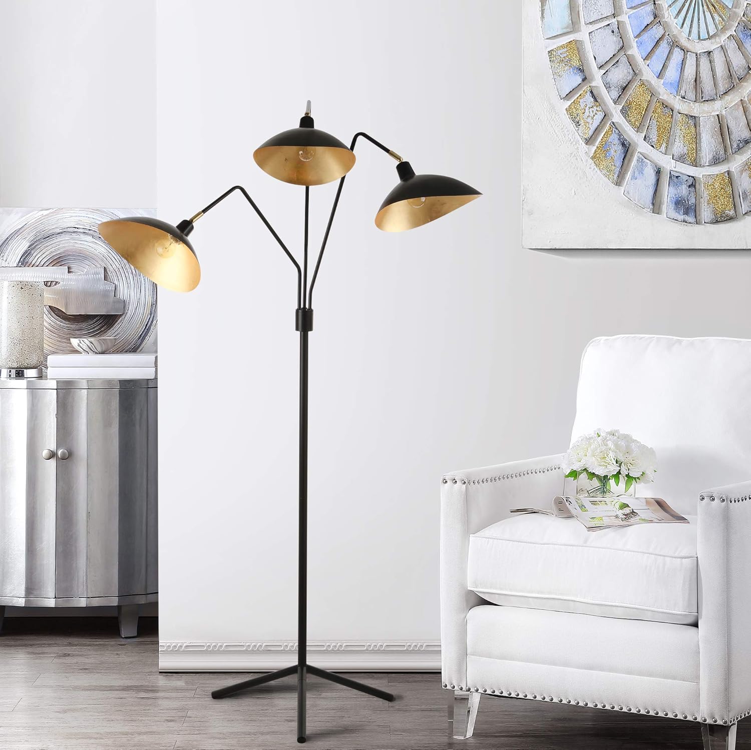 black gold floor lamp