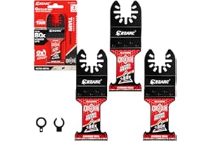 EZARC TiAlN Obsidian Carbide Oscillating Saw Blades (Pro), Oscillating Tool Blades for Hard Metal, Nails, Bolts & Screws, Uni