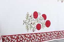 Ridhi -Red and Green Christmas Buta Cotton Hand
