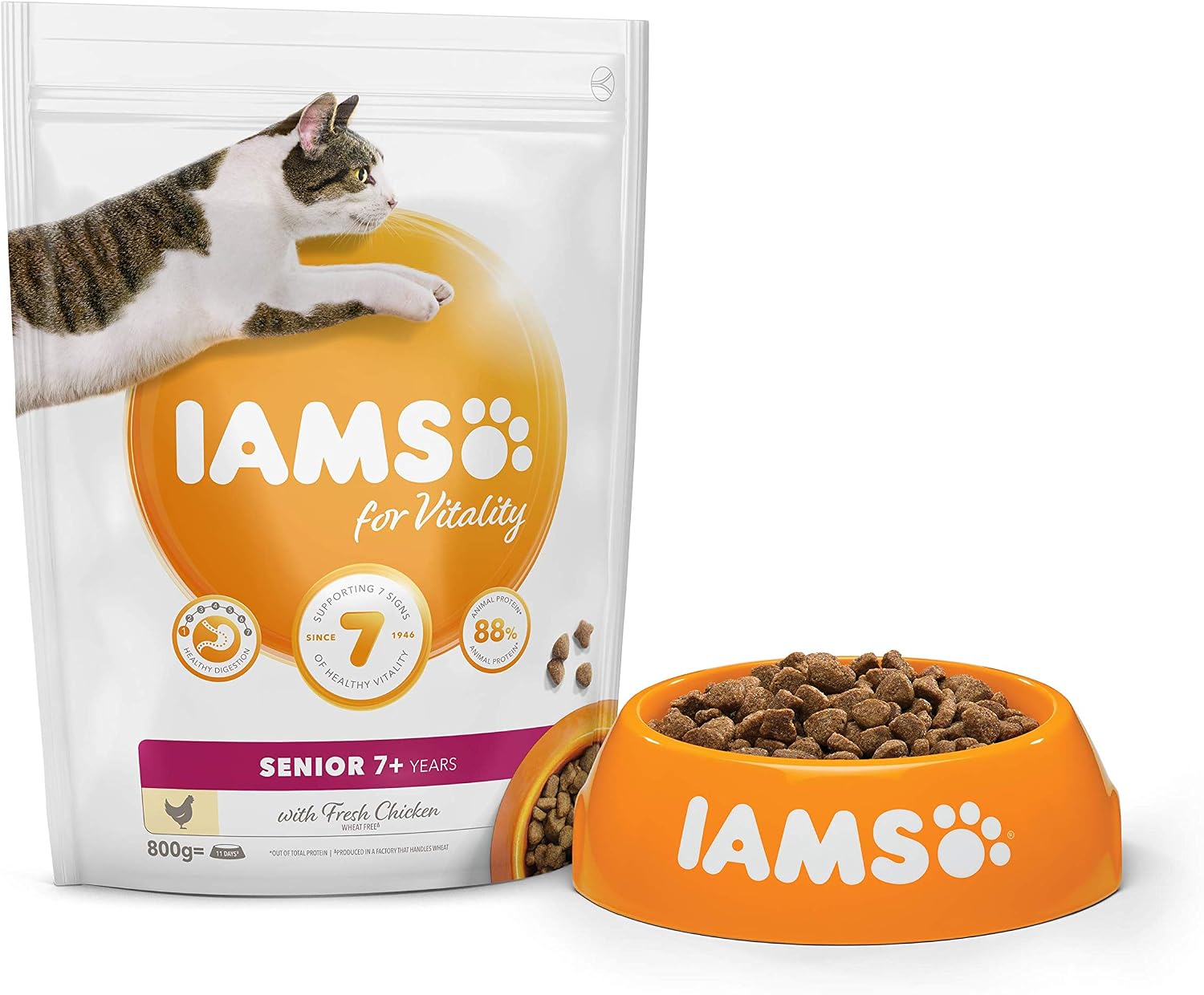 IAMS Senior Dry Cat Food Chicken 800g, Fresh Chicken, 800 g (Pack of 1) - Image 3
