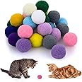 Molain Large Cat Toy Balls, Soft Cat Balls 1Inch Kitten Pom poms Ball Cat Play Toy (30 Pcs)