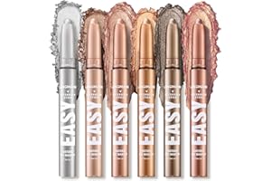 LANGMANNI Eyeshadow Stick, 6 PCS Waterproof Multi-Color Eyeshadow Pen Set, Creamy Long-Lasting Eye Makeup Kit, Natural & Shimmer Shades Contour Stick, Perfect Gifts For Women (#B)