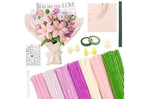 UXORSN 790 PCS Pipe Cleaners Craft Flowers Kit 400 PCS 8 Multi-Colored Pipe Cleaners Bulk Chenille Stems for DIY Handmade Bou