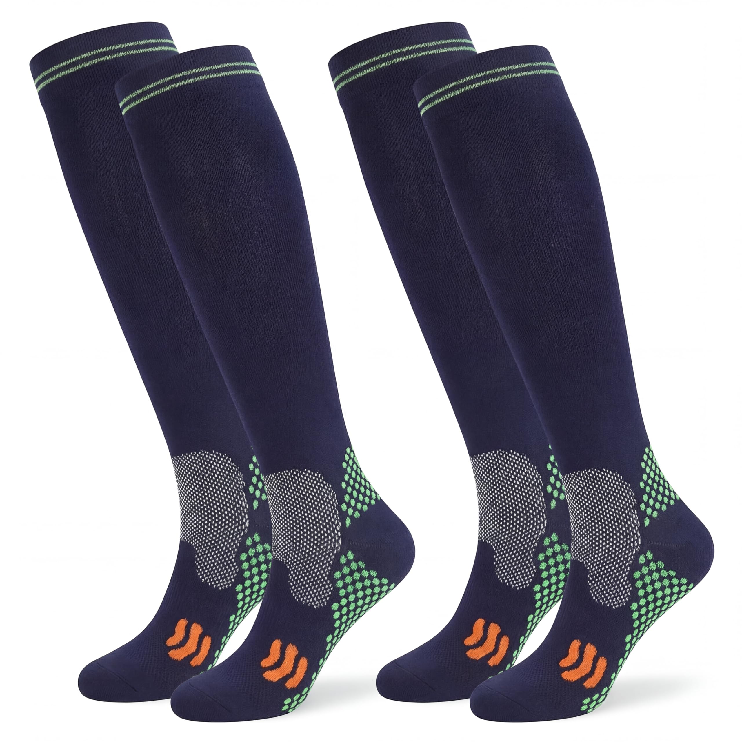 Compression Socks (2 Pair) for Men and Women 20-30 mmHg Compression Stockings Circulation for Cycling Running Support Socks