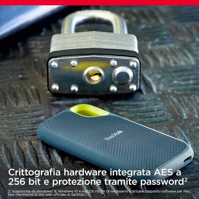 1TB Extreme SSD portatile, USB-C, Unità a stato solido NVMe esterna, fino a 1050 MB/s, Indice di protezione IP65 per la resistenza ad acqua e polvere - Monterey