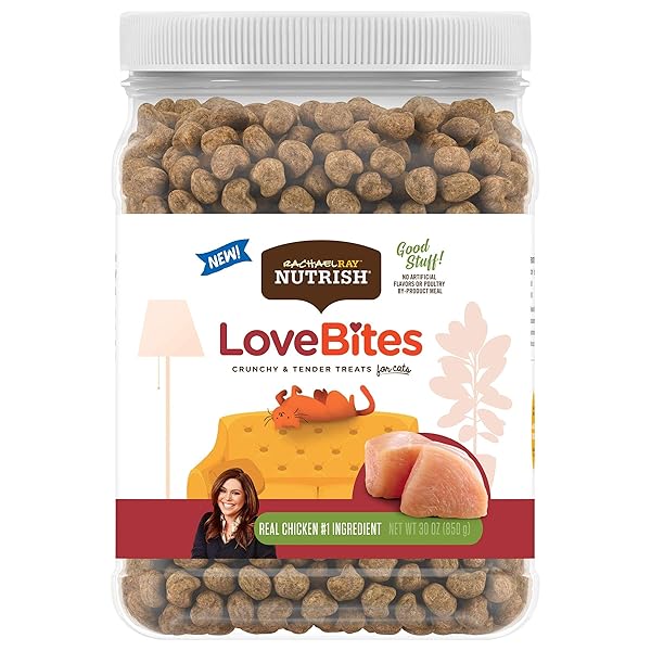RACHAEL RAY NUTRISH LOVE BITES CAT TREATS, CHICKEN, 30 OUNCES