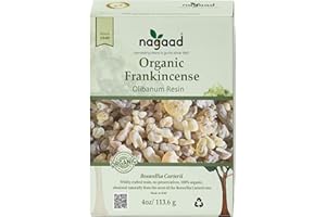NAGAAD Organic Frankincense Resin (Boswellia Carterii), 4 oz – USDA Certified Chruch Incense, Premium Grade, 100% Pure & Wild-Harvested Luban Frankincense for Aromatherapy, Meditation & Air Purification
