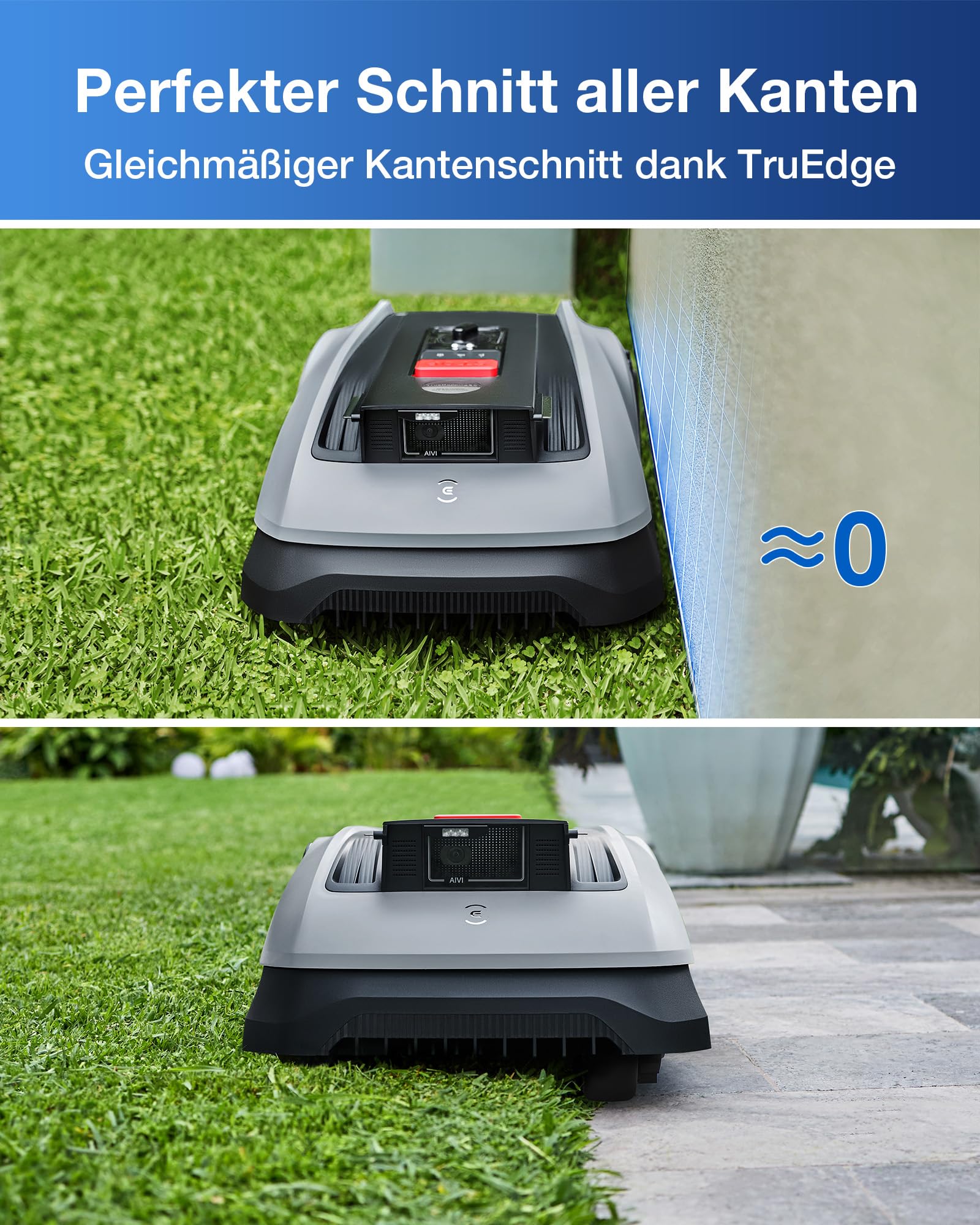 ECOVACS Goat O600 RTK Care Kit Mähroboter Ohne Begrenzungskabel, 600 m², RTK+Vision-Navigation, Rasenmähroboter, KI-Hindernisvermeidung, App Steuerung, Passiert 0,7 M Schmale Stellen 5