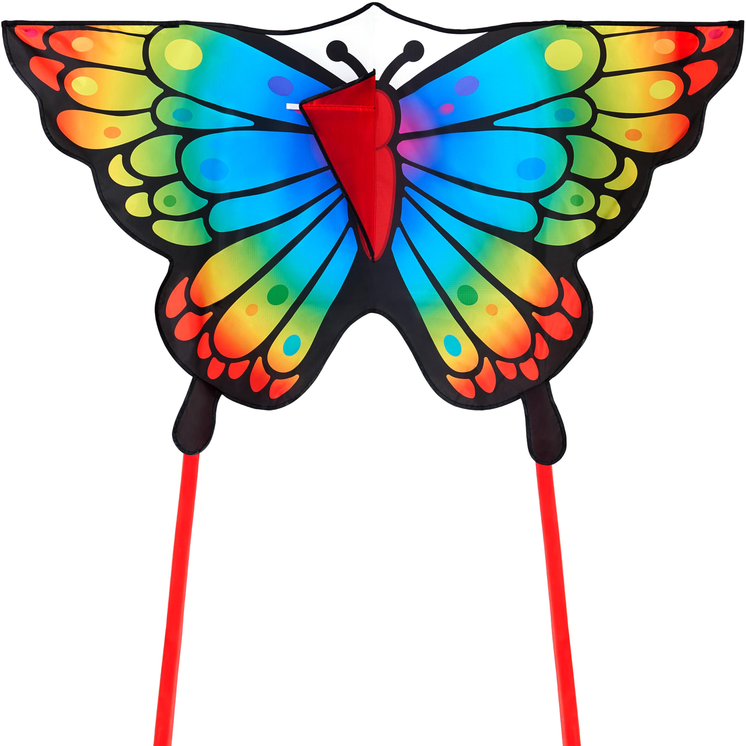 JOYIN Rainbow Butterfly Kites for Kids and Adults, Easy to Fly Large Single Line Kites for kids - 55" x 27.5" Kite with 328ft String for Beginner, Butterfly Beach Kite for Outdoor Games and Activities