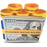 Set of Five Gold Colored Money Bands Minimalist Wallet Replacement, Rubber Bands Money Clip, Ultra Slim Super Light Cash and Credit Card Silicone Durable Material