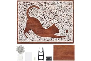 INFUNLY Cat String Art Kit Handmade DIY Craft Kit for Adults Creative Handmade Kit for Pet Lovers Wooden Frame Board with Pre Punching DIY Home Art Project for Beginners Cat Wall Art for Bedroom Decor