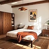 Hokway Wood Queen Bed Frame-No Wobble, Noise-Free, Easy Assembly with Precise Holes, 12" Wood Slat Support, No Box Spring Needed, Walnut