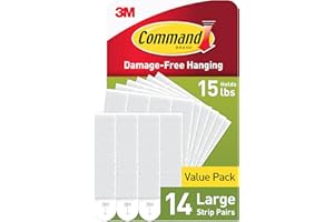 Command 15 lb Large Picture Hanging Strips 14 Pairs (28 Strips), Damage-Free Hanging Picture Hangers, No Tools Wall Hanger for Home Decor, White Adhesive