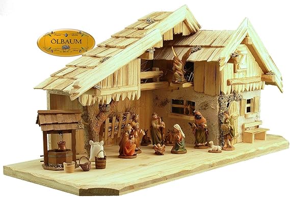 Amazon.de: Holz Weihnachtskrippen + Zubehör, KA70na-MF-BRK, MIT BRUNNEN
