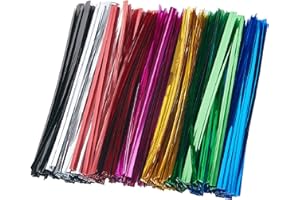 DGTANGYIN 700 Pcs 4" Metallic Twist Ties, 7 Colors for Bakery Ties, Candy Bags, Coffee Bags, Goodie Bags Ties
