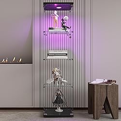 nifoti 4-Shelf LED Lights Glass Display