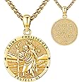 Eusense Saint Necklace Sterling Silver 925 Protection Jewelry for Men Women Patron St Medals Amulet Pendant