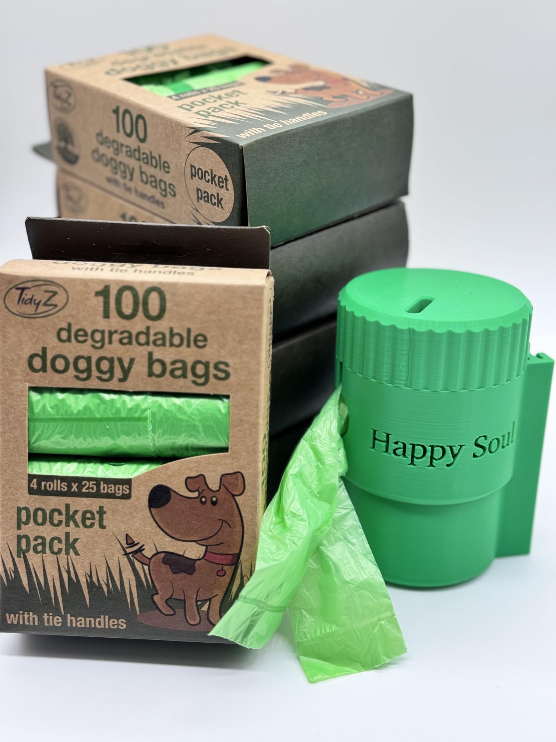 Happy Soul Dog Poop Bags, 500 bags with free Dispenser