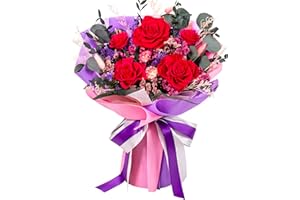 AGRUL Flowers Roses Bouquet Gifts for Her Mom Wife.Eternal Real Flowers Mothers Day Valentines Day Christmas Anniversary Birthday Gifts Flowers for Delivery Prime.