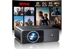 Smart Projector 4K with 1000ANSI|Compatible with Netflix|AI Auto Focus & Keystone|20W Dolby Audio, Portable Projecteur with W