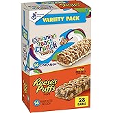 Cinnamon Toast Crunch and Reese's Puffs Cereal Treat Bars, 28 ct | 14 Cinnamon Toast Crunch Bars, 14 Reese's Puffs Bars, with Cinnadust Cinnamon Sugar and Real Reese's Peanut Butter, 23.8 oz