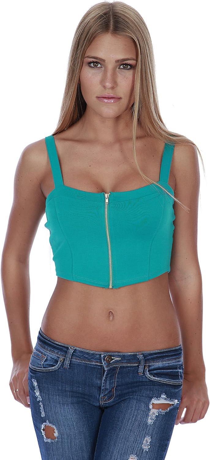 zipper bustier top