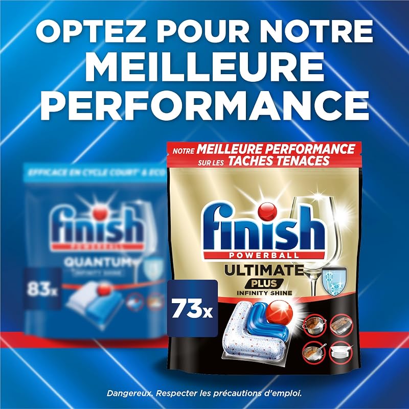 Quantum Infinity Shine Pastilles Lave-Vaisselle, Elimine Les Taches Tenaces, 83 Capsules