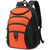 Boavan Laptop Backpack for men, 15.6 inch Laptop Bag with USB Port, Waterproof Travel Work Backpack Purse, Anti-Theft Teacher Nurse Doctor Casual Bookbags Office Business backpack，Orange Black