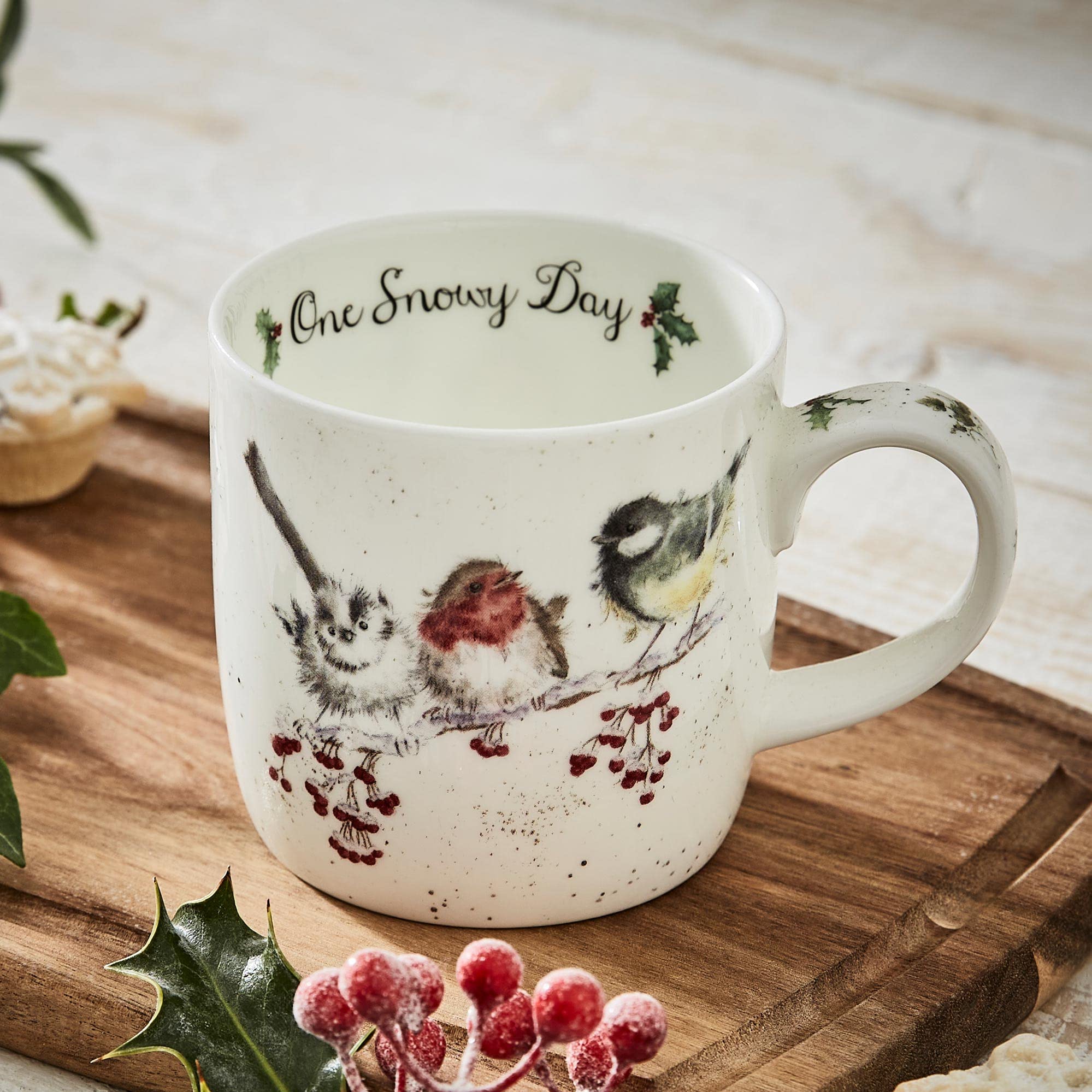 Royal Worcester Portmeirion Home & Gifts MMOB5629-XS One Snowy Day Mug, Bone China, Multi-Colour, 8.5 x 12 x 8 cm