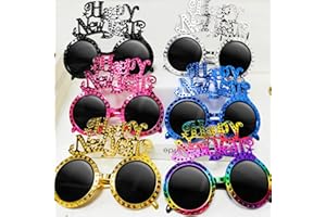 TURNMEON 6 Pairs Happy New Year 2026 Glasses New Years Eve Party Supplies Decorations, Glitter Glasses New Years Eve glasses Funny Sunglasses for New Year Celebration Photo Props Party Favors