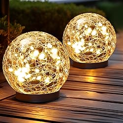JKIMK Solar Globe Lights Outdoor Waterproof-Solar