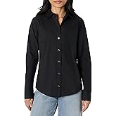 Amazon Essentials Women's Regular-Fit Stretch Poplin Button-Up Dress Shirt