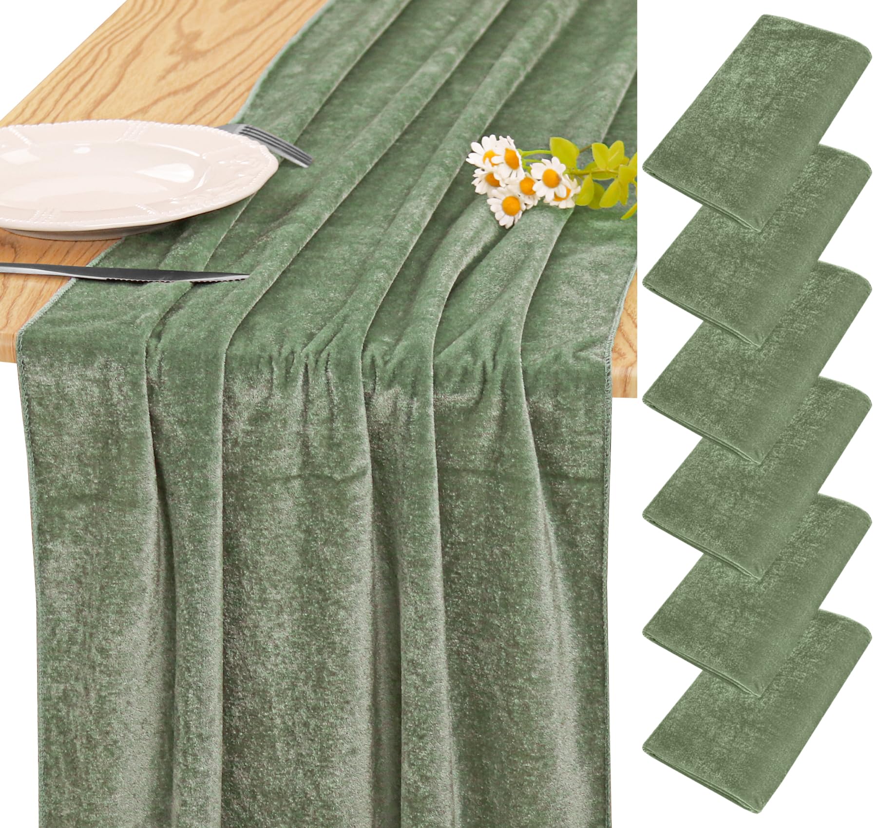 JALANCY Velvet Table Runner 20 x 120 Inches 10ft Luxurious Thick Soft ...