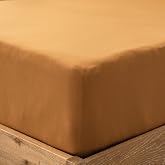 PURE ERA Jersey Fitted Sheet Only Solid Burnt Orange Queen | 100% Cotton, T Shirt Soft, Breathable, Deep Pocket, Fits Mattresses Up to 20" Deep, All Around Elastic, Modern and Casual