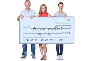 LAUSOMILE 40" x 16" Giant Big Blank Check - Folded Oversized Reusable Dry Erase Fake Check for Presentations, Awards, Raffles & Events | Perfect for Endowments, Rewards, Winners & Celebrations