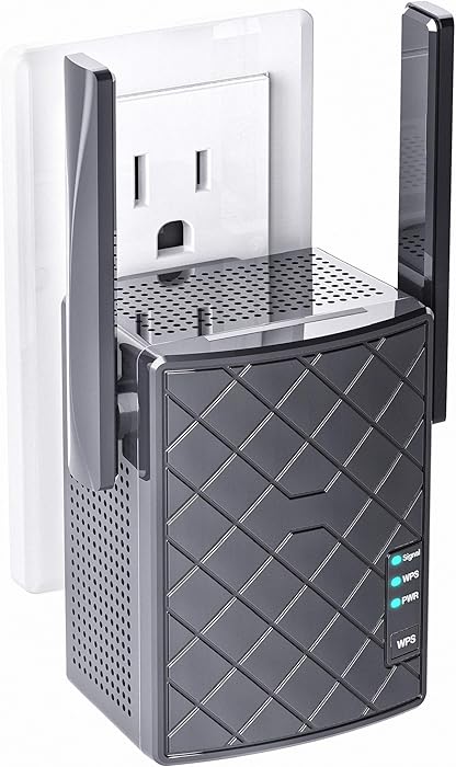 NEXTBOX WiFi Extender 1200 Mbps - 2.4 & 5GHz Dual Band Network - Internet Amplifier Signal Booster for Home Outdoor - WPS - LAN/Ethernet - Wireless Repeater Coverage up to 3000sq.ft Range & 32 Devices